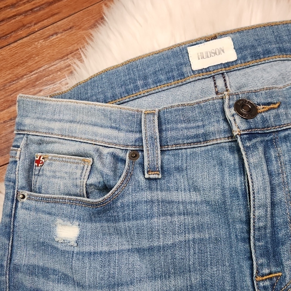 Hudson Jean's Medium Wash Distressed Straight Leg - Picture 5 of 6